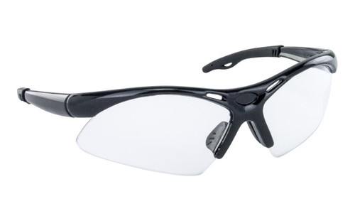 Clear Lens, Safety Glasses, Black Frame, Polybag