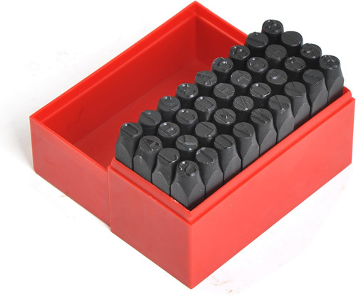 Letters And Numbers 3/8" Metal Punch Set With Case 36 Pc