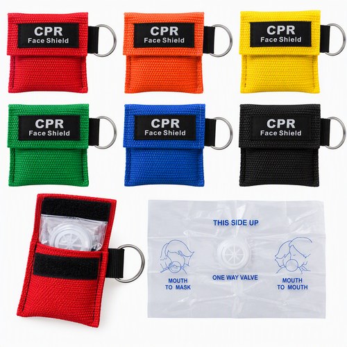 CPR Mask for Pocket or Key Chain - CPR Emergency Face Shield with One-Way Valve Breathing Barrier