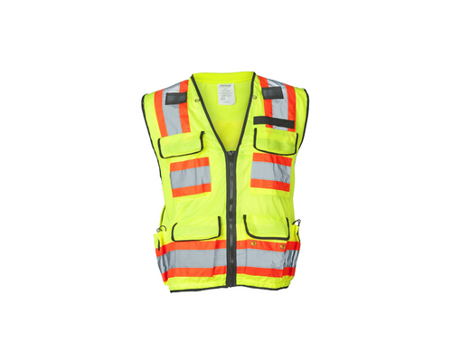 Class 2 Flame Retardant Polyester HiVis, Lime, Safety Vest S-4XL w/logo