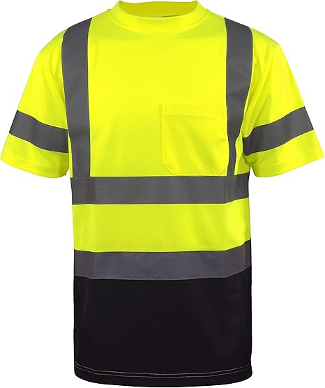 Hi-Vis Short Sleeve T-Shirt Class 3 Reflective Black Bottom w/logo - Short Sleeve