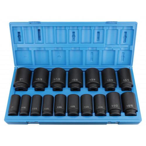 3/4" Dr. 17 Piece Deep Fractional Set 1"-2"