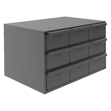 9 Drawers (Vertical), 11-5/8" Deep, Steel Construction, For Small Part Storage, 9 Drawers (Vertical), 11-5/8" Deep, Steel Construction, For Small Part Storage, Gray