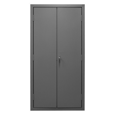 Cabinet, 16 Gauge, 36 x 24 x 84, 4 Adjustable Shelves, Flush Doors, Lockable, Chrome Handle with Keys, Gray