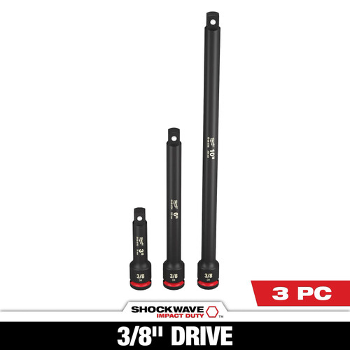 Impact Extension Set, 3/8" Drive, 3pc
