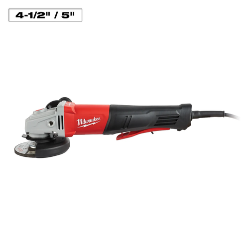 Angle Grinder, 4-1/2" / 5", 11 Amp, Braking, No-Lock Paddle Switch