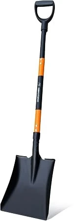 Square Head Flat Shovel, 47", Heavy Duty Steel