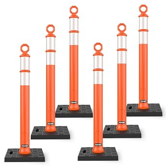 Delineator Post Set, Orange, 42", 6 Pack