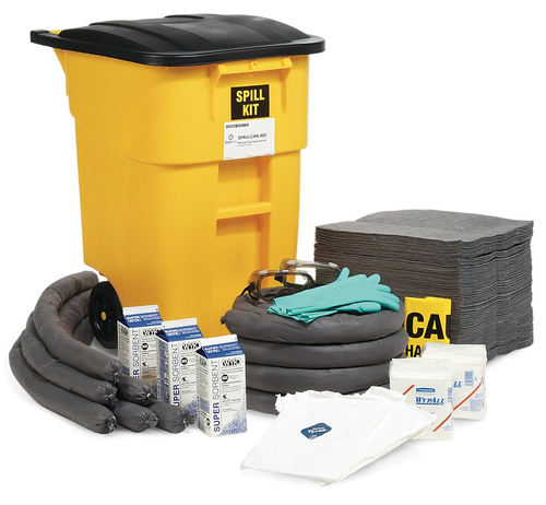 Universal Spill Kit, Wheeled 50 Gallon Overpack, 45.9 Gallon Capacity