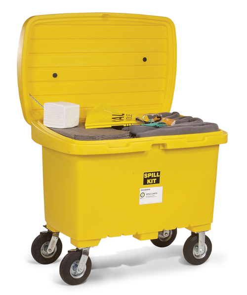 Universal Spill Kit Cart, 88.56 Gallon Capacity, 8" Pneumatic Wheels