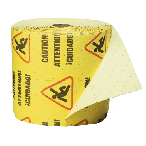 Universal Caution Absorbent Roll, Medium Weight, 15" x 150'