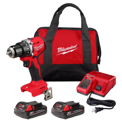 M18 18V Lithium-Ion Cordless 1/2 in. Compact Drill/Driver with One 2.0 Ah Battery, Charger