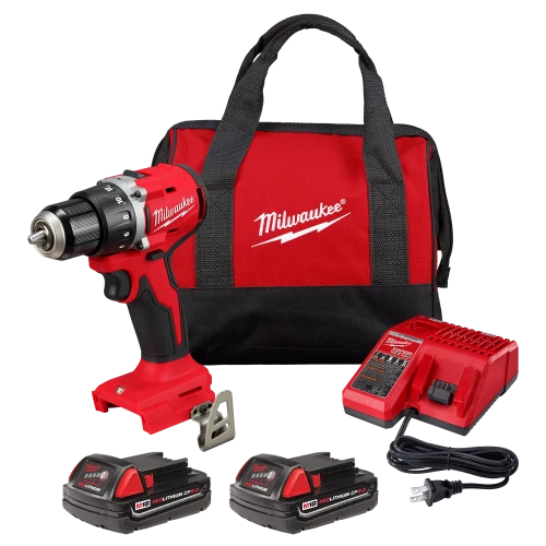 M18 18V Lithium-Ion Cordless 1/2 in. Compact Drill/Driver with One 2.0 Ah Battery, Charger