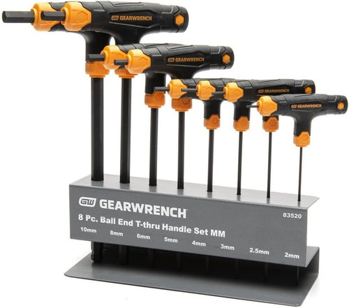 GEARWRENCH 8 Piece Metric Ball End T-Handle Hex Key Set - 83520