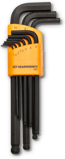 GEARWRENCH 9 Piece Metric Ball End Long Arm Hex Key Set - 83521