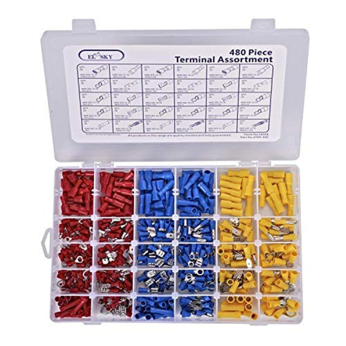 480pcs Premium Quality Insulated Electrical Wire Terminals