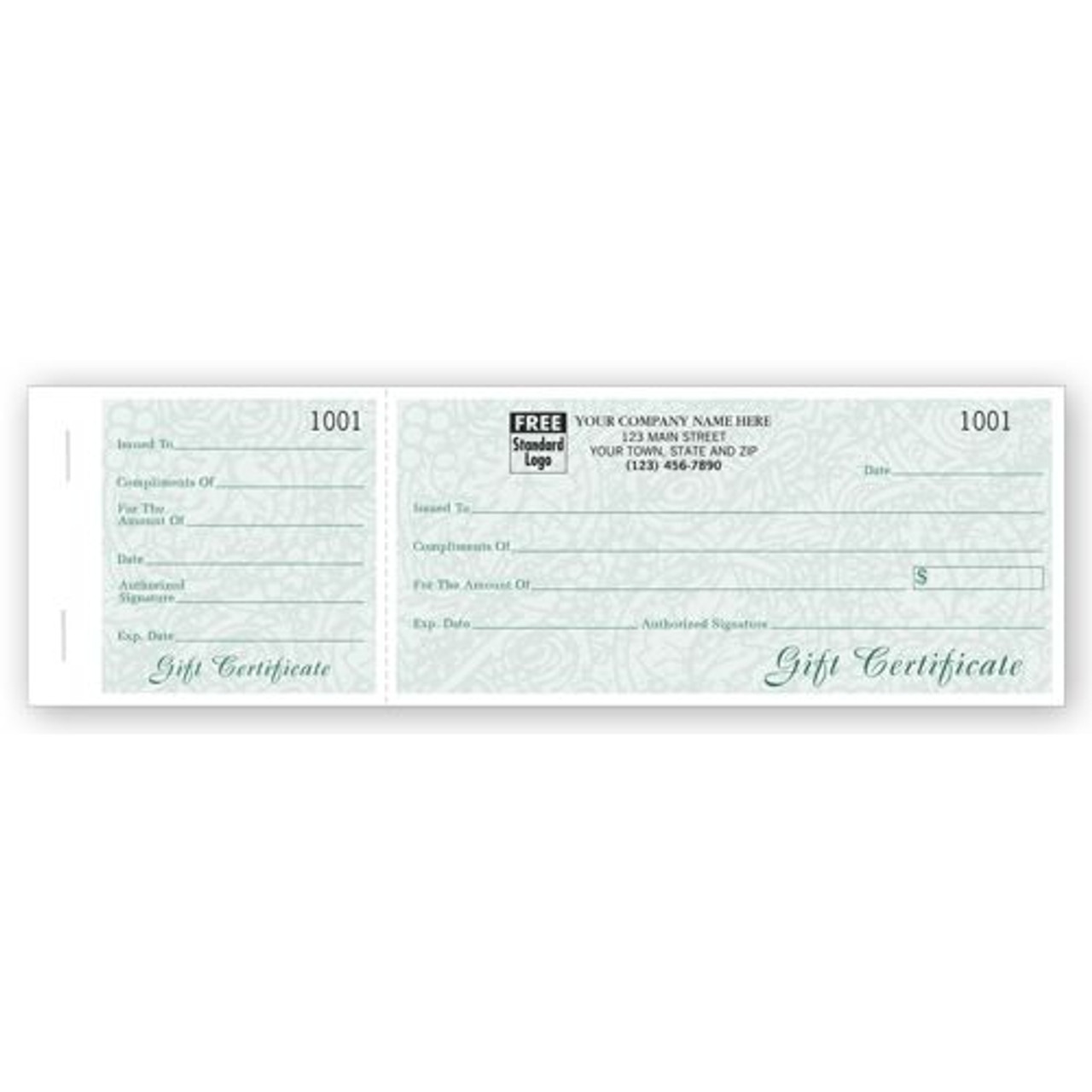 Vineyard Gift Certificates Booked Sets Green Vine 6 5/8 x 3 1/8
