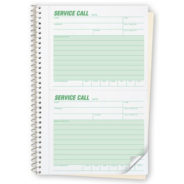 Phone Message Book -  Service Call Book