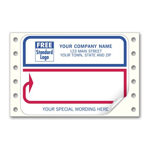 Mailing Labels, Continuous, White with Blue/Red Borders