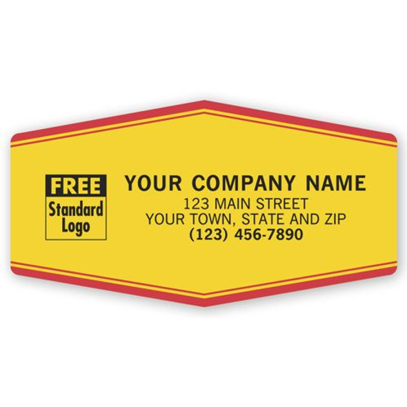 Tuff Shield Service Labels, Laminated , Yellow with Red