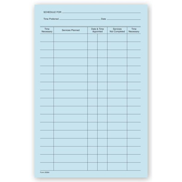 Dental Treatment Schedules