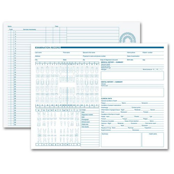 Dental Exam Record, Anatomic Diagrams, Horizontal Format