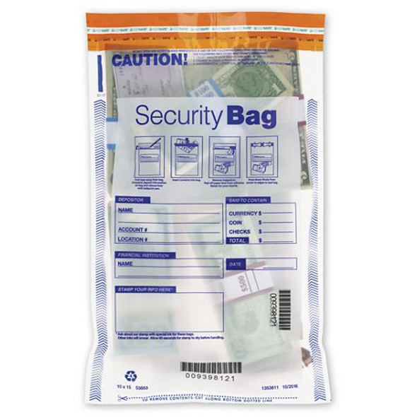 10 x 15" Single Pocket Deposit Bag, Clear