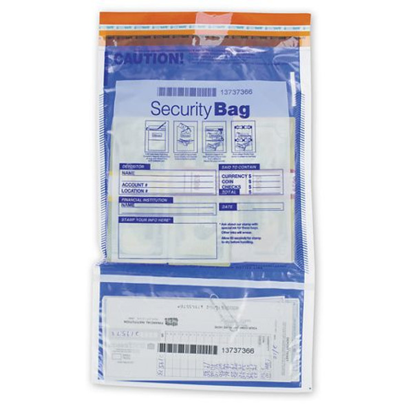 9 1/2x15" Dual Pocket Deposit Bag, Clear Front, Opaque Back