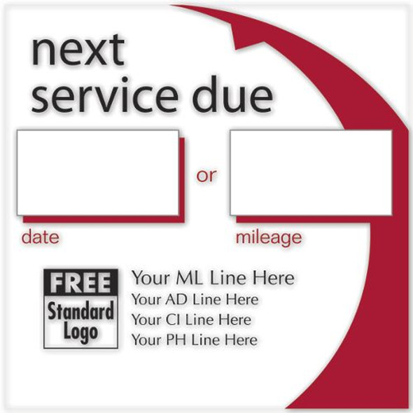 Removable Adhesive Service Label w/Red Arc 2.5x2.5