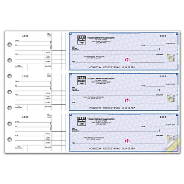 3-On-A-Page Business Size Checks, Side-Tear Voucher