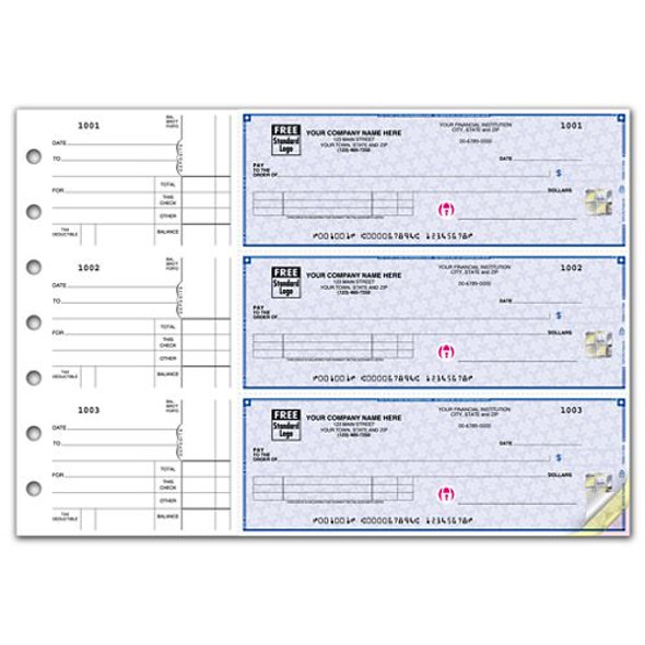 3-On-A-Page Business Size Checks, with Side-Tear Vouchers