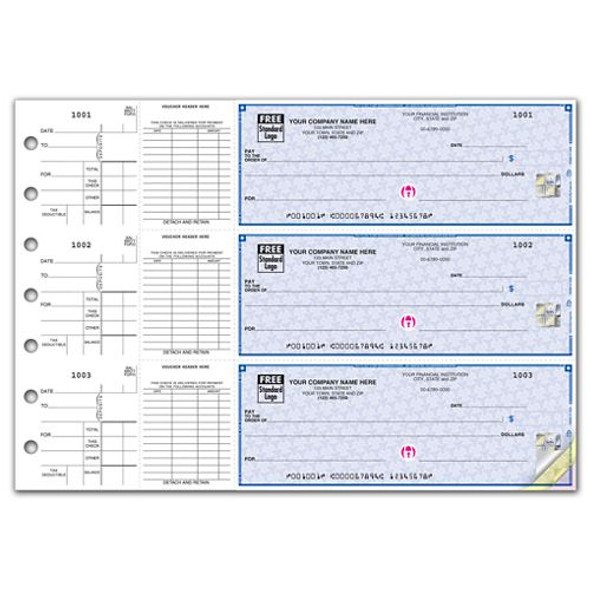 3-On-A-Page End-Stub Voucher Check