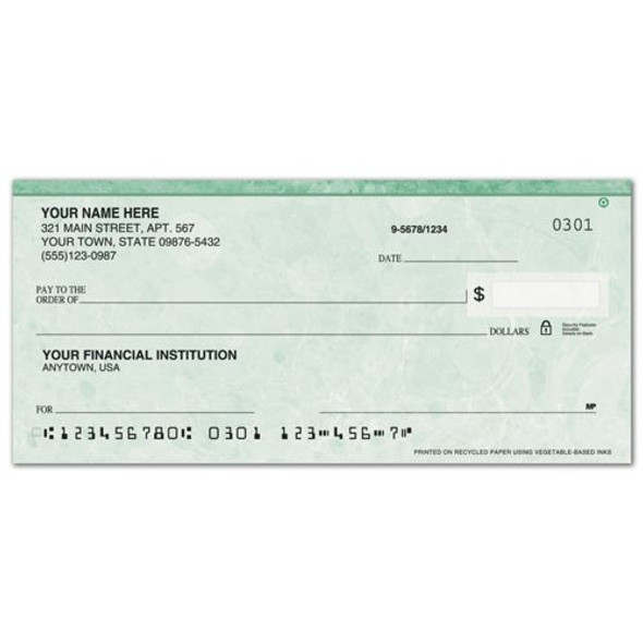 Personal Check - Green Marble