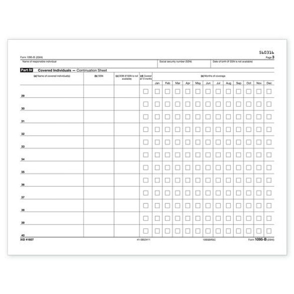 Laser 1095B ACA IRS Copy Continuation Sheet