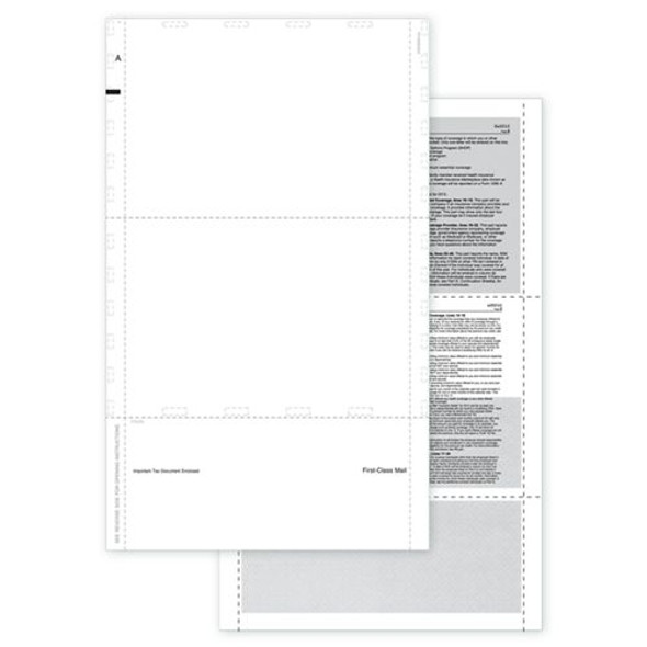 Pressure Seal Blank ACA Form 1095 w/Backer