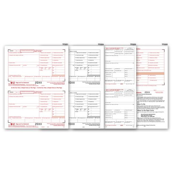 4-Up Laser W-2 Set, 6-part