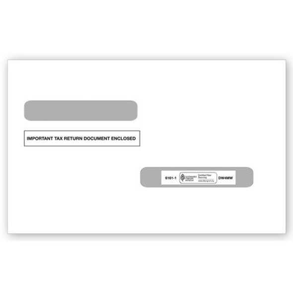 4-Up Laser W-2 & Laser 1099-R Double-Window Envelope