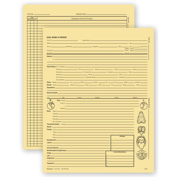 Ear, Nose, & Throat Specialty Exam Records, Letter Style