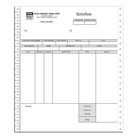 Classic Continuous Inventory Invoice