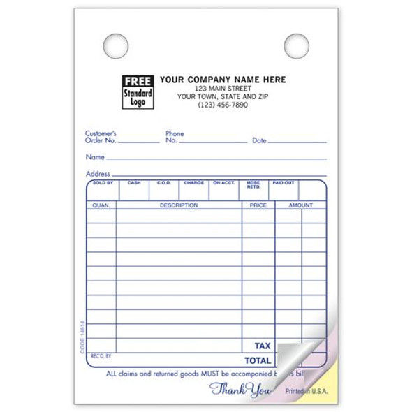 4 X 6 Cash or Charge Register Form