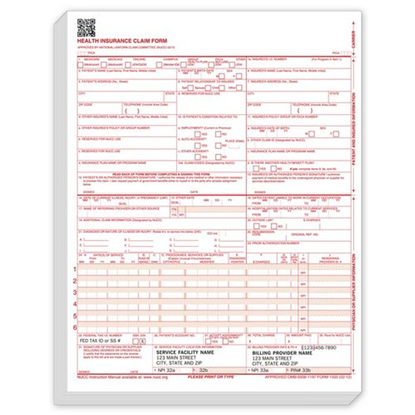 Padded CMS Claim Form