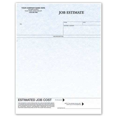 Laser Job Estimate Parchment