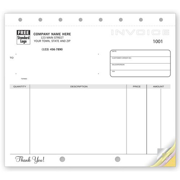 Classic Unlined Small Invoices