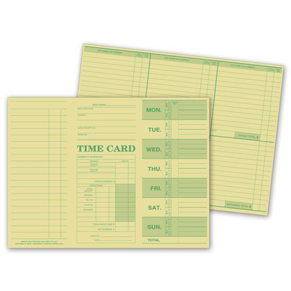 Weekly Time Card, Tag Stock