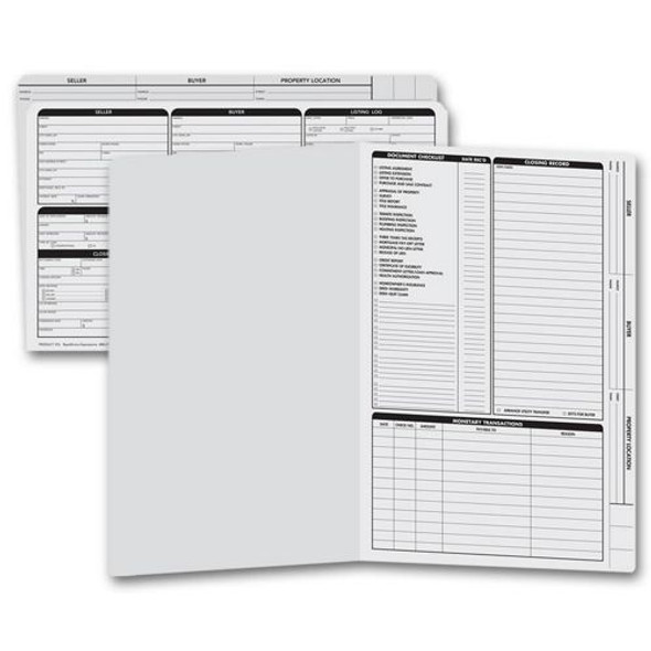 Real Estate Folder, Right Panel List, Legal Size, Gray