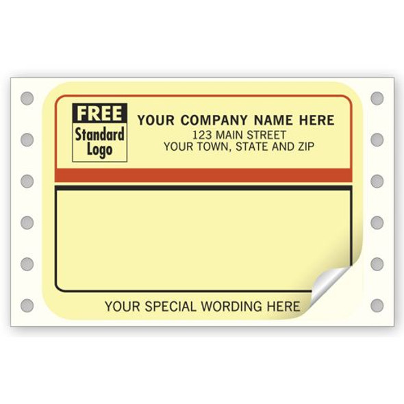 Mailing Labels, Continuous, Beige w/ Black/Rust Border