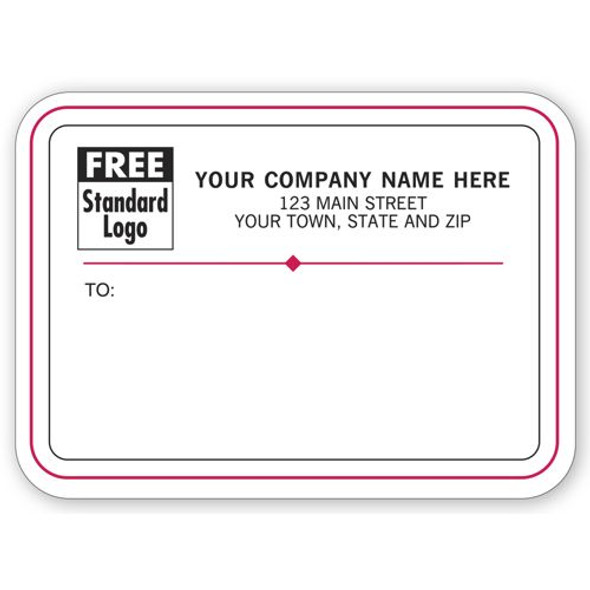 Mailing Labels, Padded, White w/ Red/Black Borders