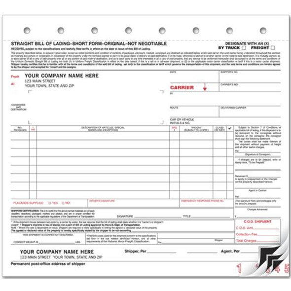 Bills of Lading, Carbon, Small Format