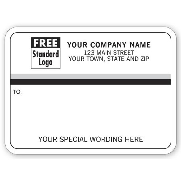 Mailing Labels, Rolls, White with Black/Gray Stripes