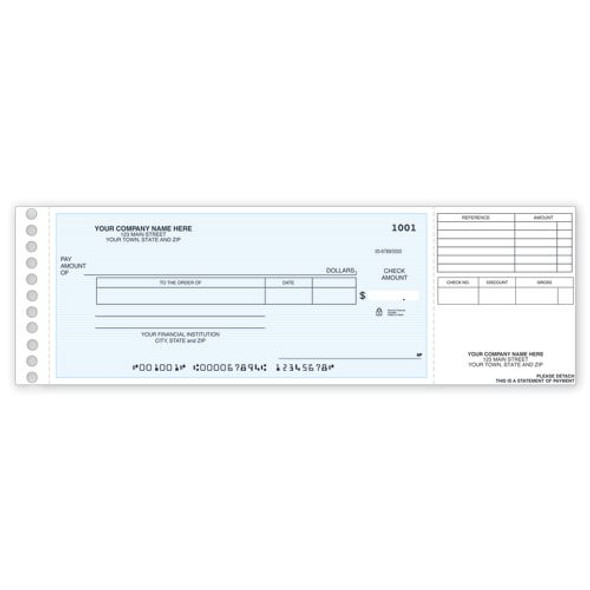 Long Stub Disbursement Check